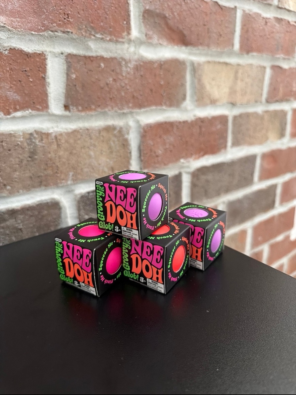 NeeDoh Teenie Groovy glob Set - Bright Pink, Orange & Purple